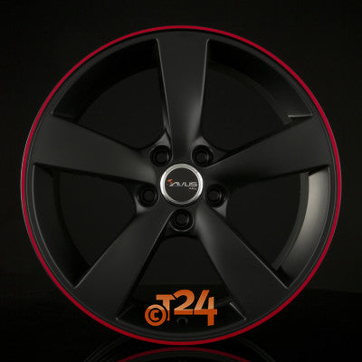 AVUS Racing Velgen - AF10 Matt Black Red Line - 20 inch