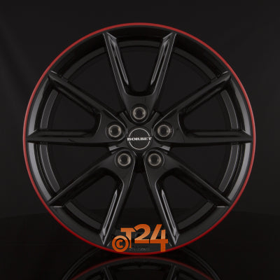 BORBET Velgen - LX Black Glossy Rim Red - 19 inch
