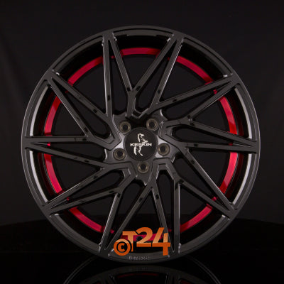 KESKIN Velgen - KT20 FUTURE Black Painted Red Inside (BPRI) - 20 inch