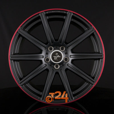 KESKIN Velgen - KT16 DYNAMIC Matt Black Lip Red (MBLR) - 19 inch