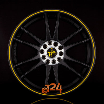 KESKIN Velgen - KT12 Racing Matt Black Lip Yellow (MBLY) - 18 inch