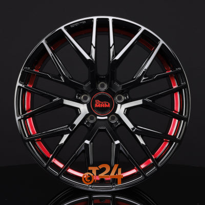 MAM Velgen - MAM RS4 Black Painted Red Inside  - 20 inch