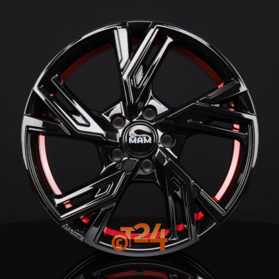 MAM Velgen - MAM RS5 Black Painted Red Inside  - 20 inch