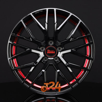 MAM Velgen - MAM RS4 Black Painted Red Inside  - 19 inch