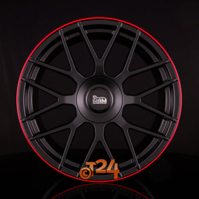MAM Velgen - MAM GT1 Matt Black Lip Red  - 19 inch