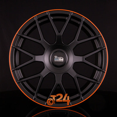 MAM Velgen - MAM GT1 Matt Black Lip Orange  - 19 inch