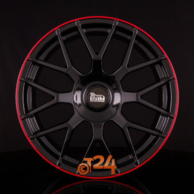 MAM Velgen - MAM GT1 Black Painted Lip Red  - 18 inch