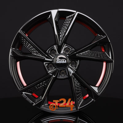 MAM Velgen - MAM RS6 Black Painted Red Inside  - 19 inch
