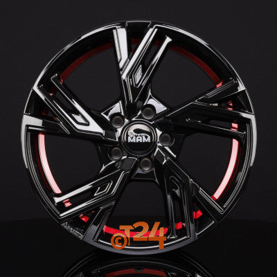 MAM Velgen - MAM RS5 Black Painted Red Inside  - 17 inch
