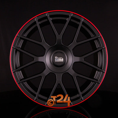 MAM Velgen - MAM GT1 Matt Black Lip Red  - 18 inch