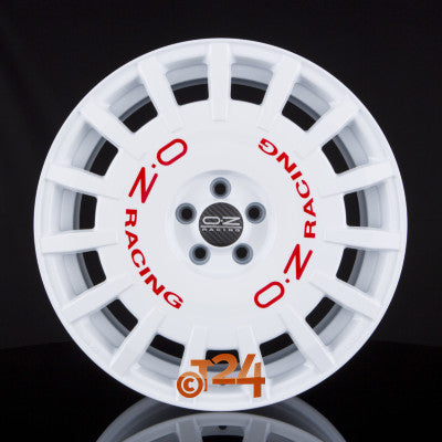 OZ Velgen - RALLY RACING Race White + Red Lettering - 18 inch