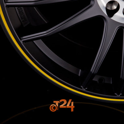 KESKIN Velgen - KT12 Racing Matt Black Lip Yellow (MBLY) - 18 inch
