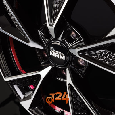 MAM Velgen - MAM RS6 Black Front Polish Red Inside  - 18 inch