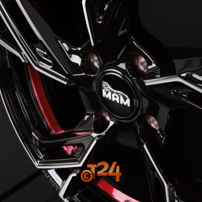 MAM Velgen - MAM RS5 Black Front Polish Red Inside  - 16 inch