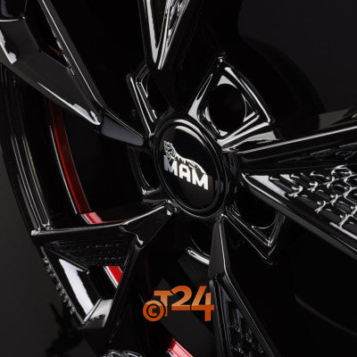 MAM Velgen - MAM RS6 Black Painted Red Inside  - 18 inch