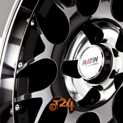 PLATIN Velgen - P 61 Schwarz, Rand Poliert, Rand Schwarz - 15 inch