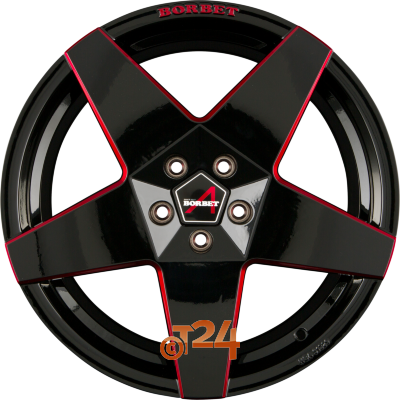 BORBET Velgen - A Black Red Glossy - 19 inch