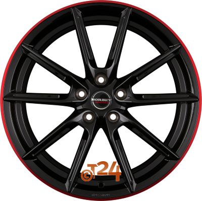 BORBET Velgen - LX Black Glossy Rim Red - 19 inch