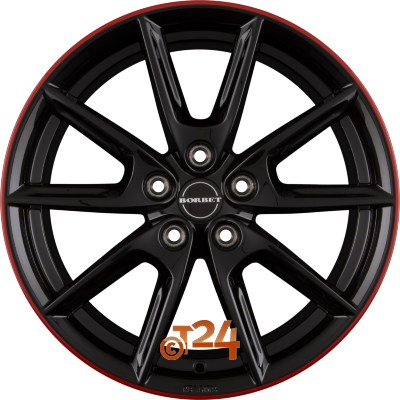 BORBET Velgen - LX Black Glossy Rim Red - 19 inch