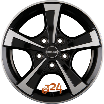 BORBET Velgen - CWT Black Polished Glossy - 15 inch