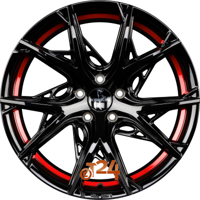 KESKIN Velgen - KT24 Black Painted Red Inside (BPRI) - 19 inch