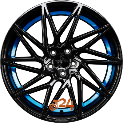 KESKIN Velgen - KT20 FUTURE Black Painted Blue Inside (BPBI) - 19 inch