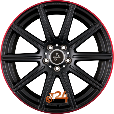 KESKIN Velgen - KT16 DYNAMIC Matt Black Lip Red (MBLR) - 19 inch