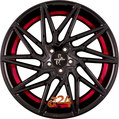 KESKIN Velgen - KT20 FUTURE Black Painted Red Inside (BPRI) - 20 inch