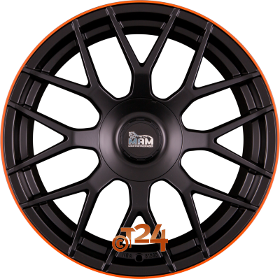 MAM Velgen - MAM GT1 Matt Black Lip Orange  - 19 inch