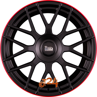 MAM Velgen - MAM GT1 Matt Black Lip Red  - 19 inch