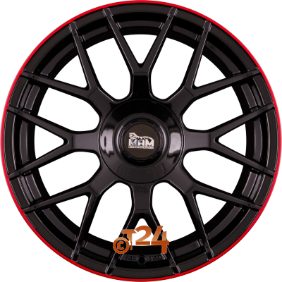 MAM Velgen - MAM GT1 Black Painted Lip Red  - 18 inch