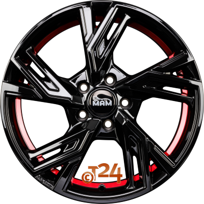 MAM Velgen - MAM RS5 Black Painted Red Inside  - 18 inch