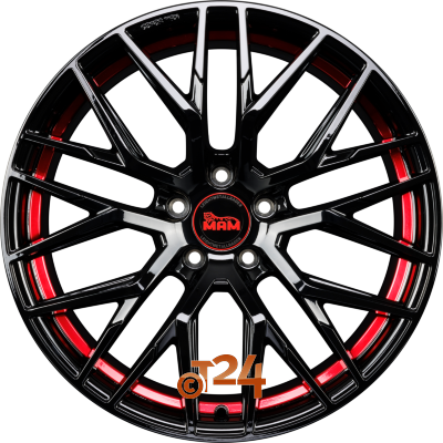 MAM Velgen - MAM RS4 Black Painted Red Inside  - 20 inch