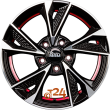 MAM Velgen - MAM RS6 Black Front Polish Red Inside  - 16 inch