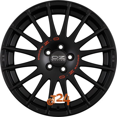 OZ Velgen - SUPERTURISMO GT Matt Black + Red Lettering - 18 inch