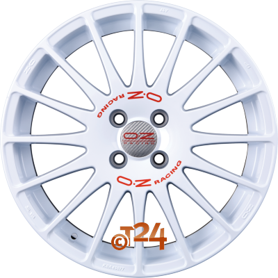 OZ Velgen - SUPERTURISMO WRC Race White + Red Lettering - 16 inch