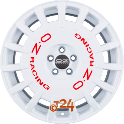 OZ Velgen - RALLY RACING Race White + Red Lettering - 18 inch