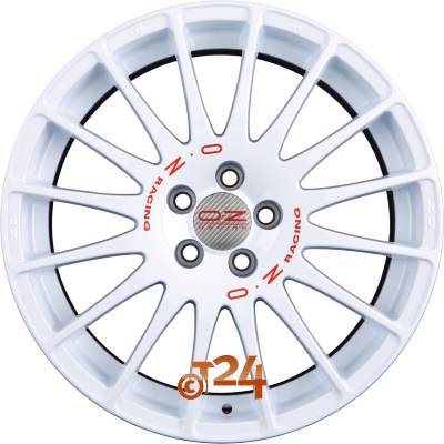 OZ Velgen - SUPERTURISMO WRC Race White + Red Lettering - 15 inch