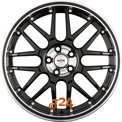 PLATIN Velgen - P 61 Schwarz, Rand Poliert, Rand Schwarz - 15 inch