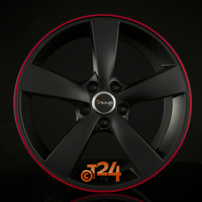 AVUS Racing Velgen - AF10 Matt Black Red Line - 20 inch