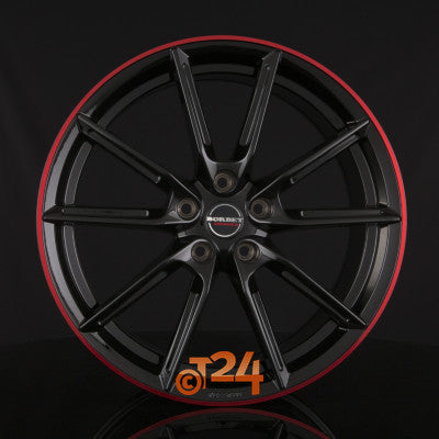 BORBET Velgen - LX Black Glossy Rim Red - 19 inch