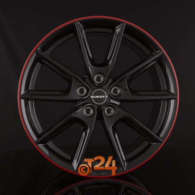 BORBET Velgen - LX Black Glossy Rim Red - 19 inch