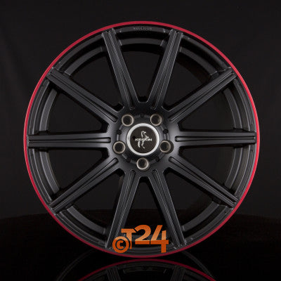KESKIN Velgen - KT16 DYNAMIC Matt Black Lip Red (MBLR) - 19 inch
