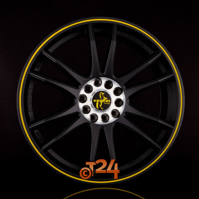 KESKIN Velgen - KT12 Racing Matt Black Lip Yellow (MBLY) - 18 inch