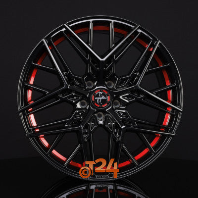 KESKIN Velgen - KT25 Black Painted Red Inside (BPRI) - 20 inch