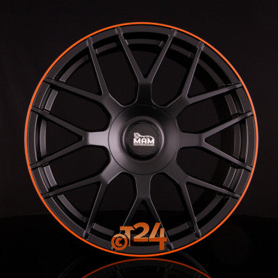 MAM Velgen - MAM GT1 Matt Black Lip Orange  - 19 inch