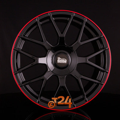 MAM Velgen - MAM GT1 Black Painted Lip Red  - 18 inch
