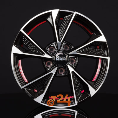 MAM Velgen - MAM RS6 Black Front Polish Red Inside  - 18 inch