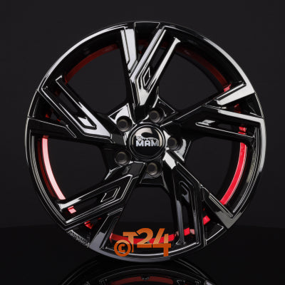 MAM Velgen - MAM RS5 Black Painted Red Inside  - 18 inch