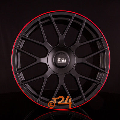 MAM Velgen - MAM GT1 Matt Black Lip Red  - 18 inch